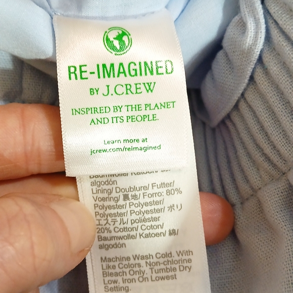 J Crew Baby Blue Cotton Linen Blend Pull On Skirt - Picture 5 of 10
